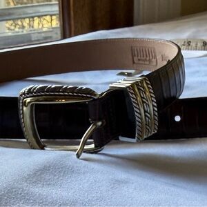 Beautiful Dark Brown Brighton Leather Belt Excellent Condition